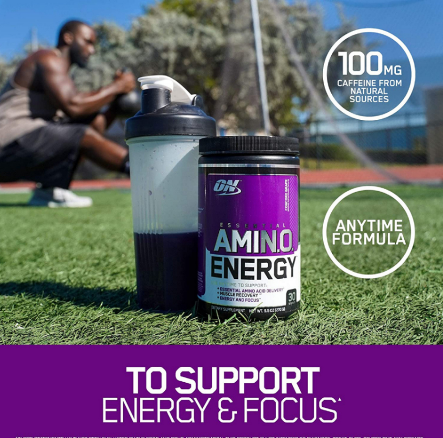 Thực phẩm bổ sung năng lượng và phục hồi Optimum Nutrition Essential Amino Energy 18g vị Grape