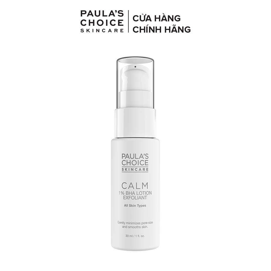 Kem tẩy da chết dịu nhẹ phù hợp cho da nhạy cảm Paula's Choice CALM Redness Relief 1% BHA Lotion Exfolia 30ml Mã 9107