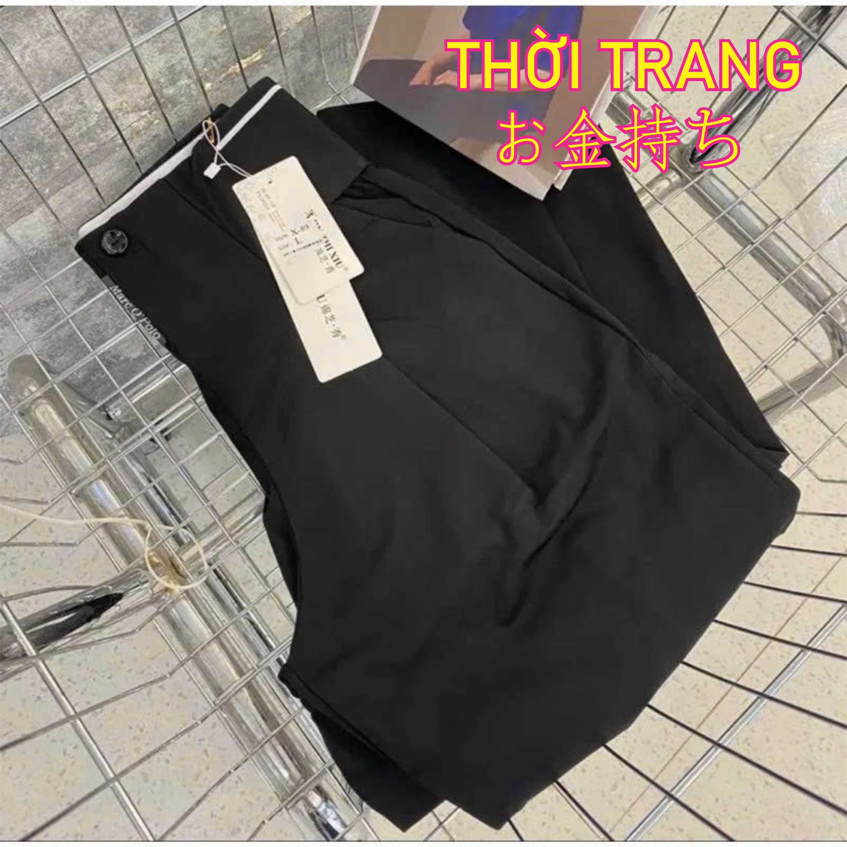 Quần baggy umi hàn cạp cao phối lưng thun bản to co giãn che khuyết điểm có bigsize