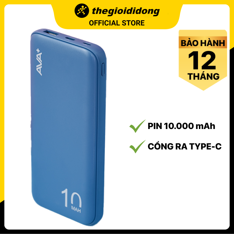 Pin sạc dự phòng Polymer 10000mAh Type C AVA+ PJ JP260 - Hàng chính hãng