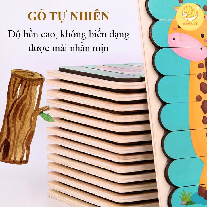 Đồ Chơi Ghép Hình Que Kem Gỗ In 2 Mặt - Phát Triển Tư Duy Cho Trẻ 1-3 tuổi - Đồ Chơi Giáo Dục Montessori