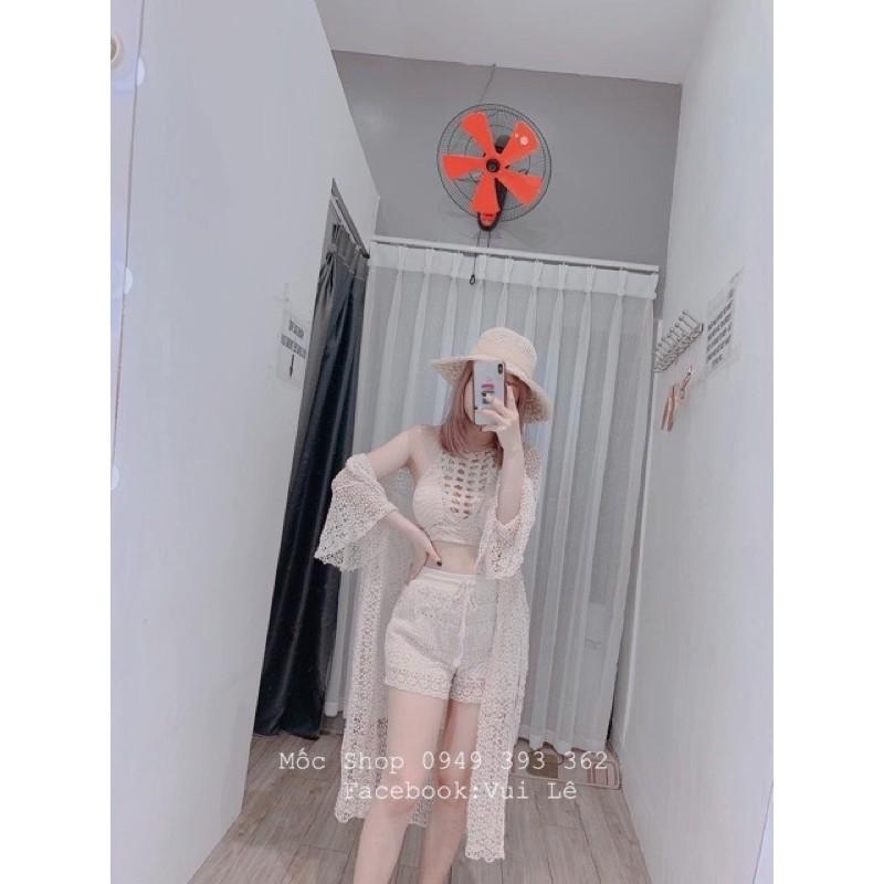 Set bikini ren đi biển 3 món -có bán rời