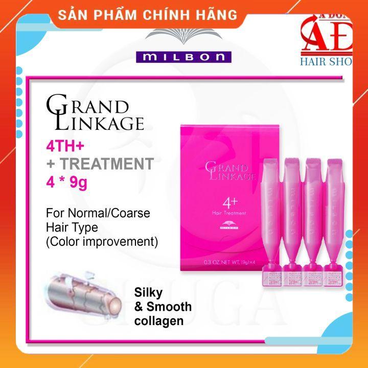 HỘP 10 VĨ KEM Ủ TÓC MILBON GRAND LINKAGE SUÔN MỀM MƯỢT TẠI NHÀ NEW (HỒNG) 9G*4*10