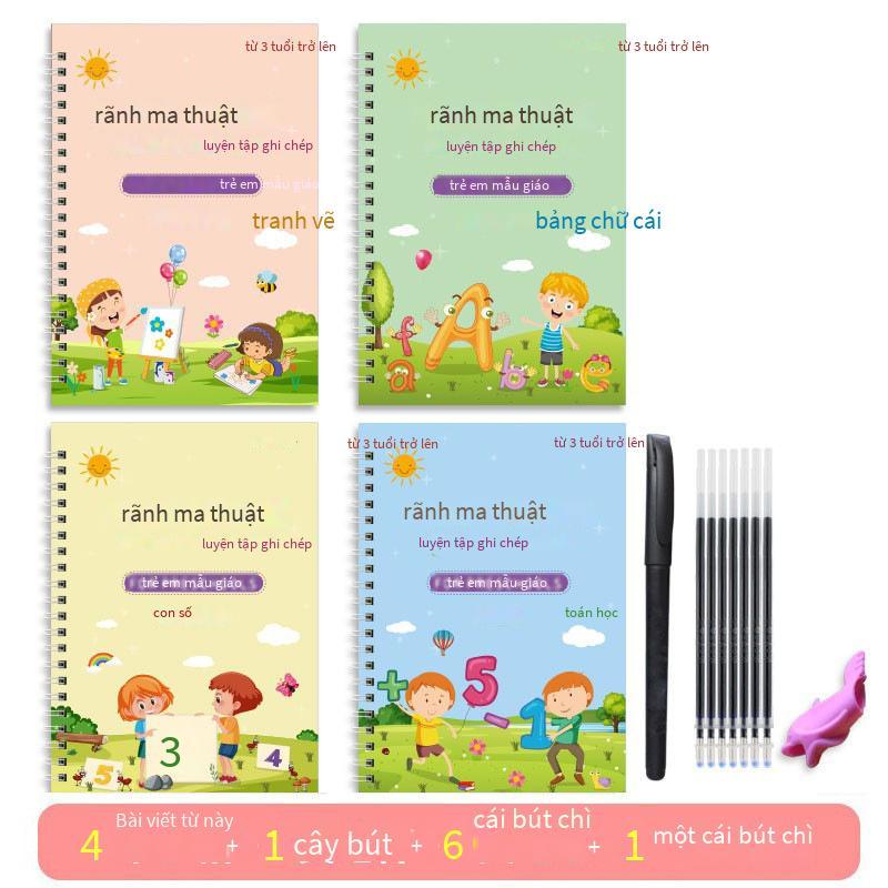 Ưu đãi đặc biệt phiên bản mới của thương mại điện tử Amazon phiên bản tiếng Anh đầy đủ dành cho trẻ em rãnh bút cứng copybook thực hành phép thuật copybook control pen training