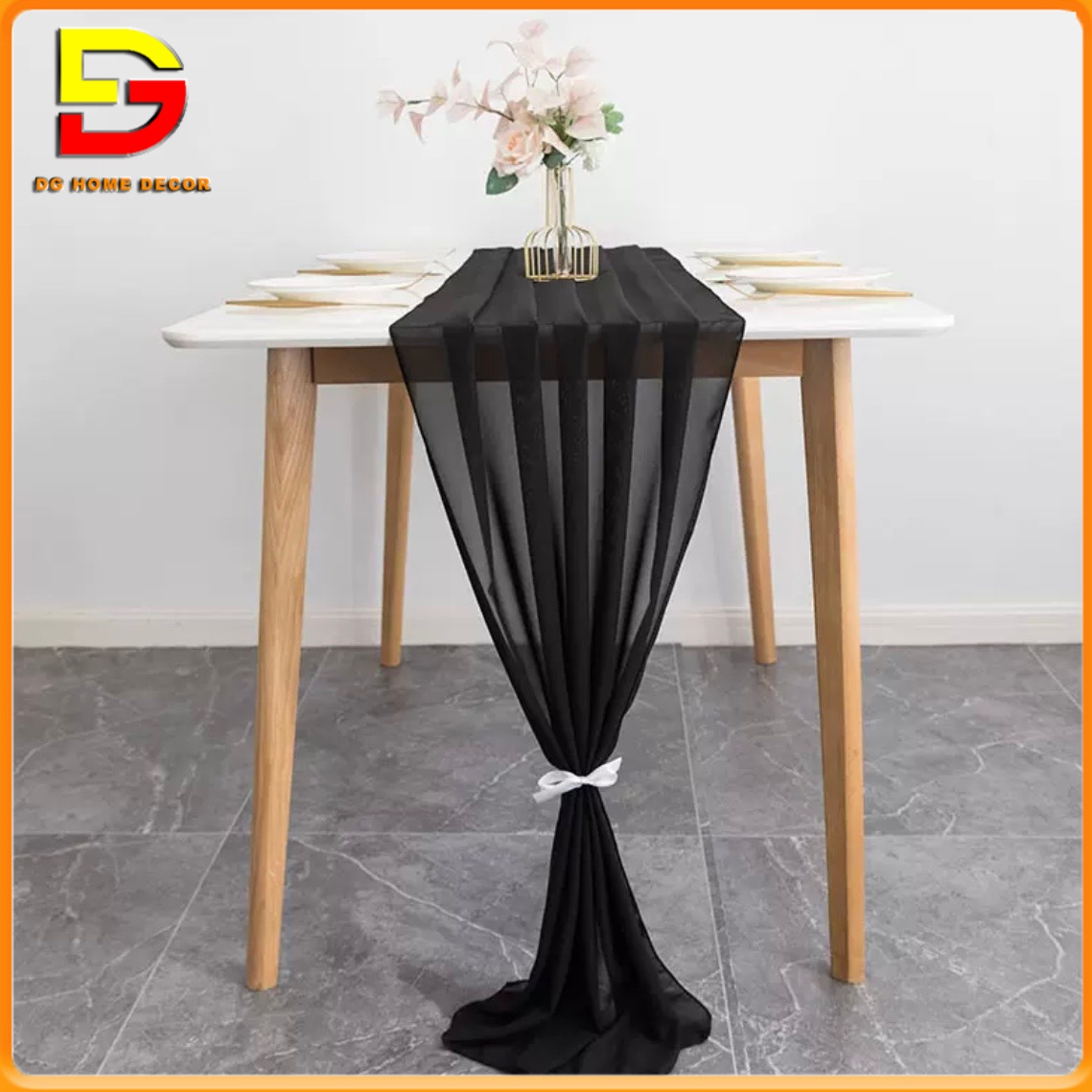 Khăn Trải Giữa Bàn Vải Voan Khăn Voan Mềm Decor Bàn Trà Tiệc Cưới Nhà Hàng DG-588