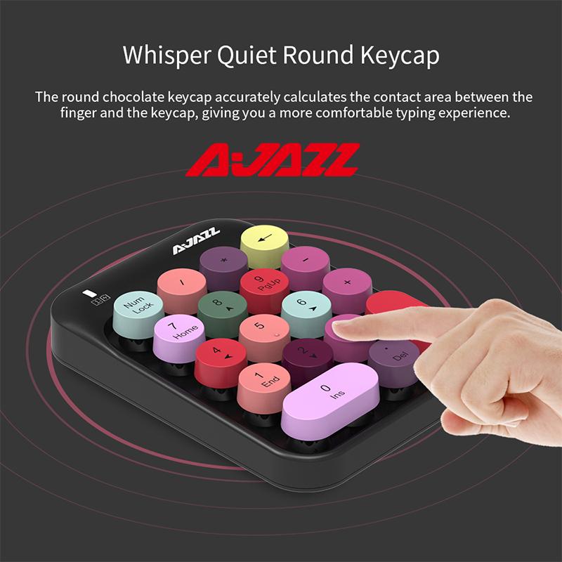 Bàn Phím Ajazz AK18 Nhiều Màu Sắc 18 Phím Không Dây Bàn Phím Số 2.4G USB Mini Di Động Số Máy Tính Kỹ Thuật Số Bàn Phím Máy Tính Để Bàn PC Laptop