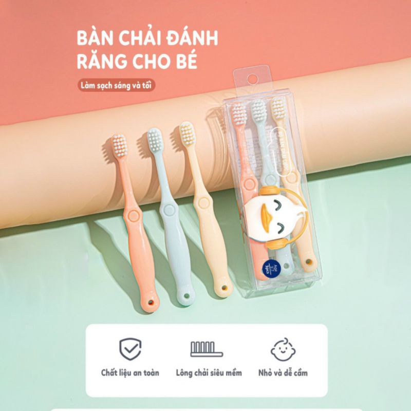 Set 3 Chiếc Bàn chải đánh răng lông mềm cho bé - Kichilachi Kichi