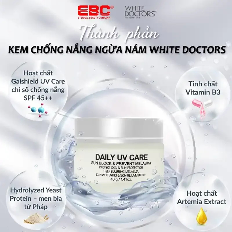 Kem Chống Nắng Trị Nám White Doctors Daily UV Care 40gr