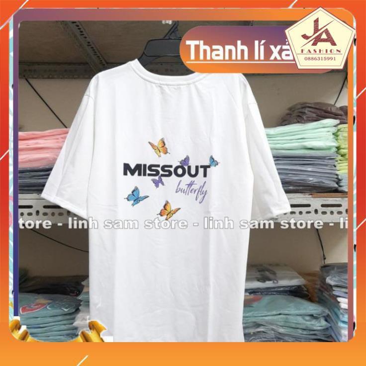 áo thun , phông tay lỡ missuot nam nữ, áo phông giá rẻ in 2 mặt nhiều màu unisex oversize