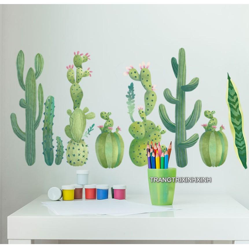 Decal trang trí tường - Xương Rồng nhánh dài 02 mới