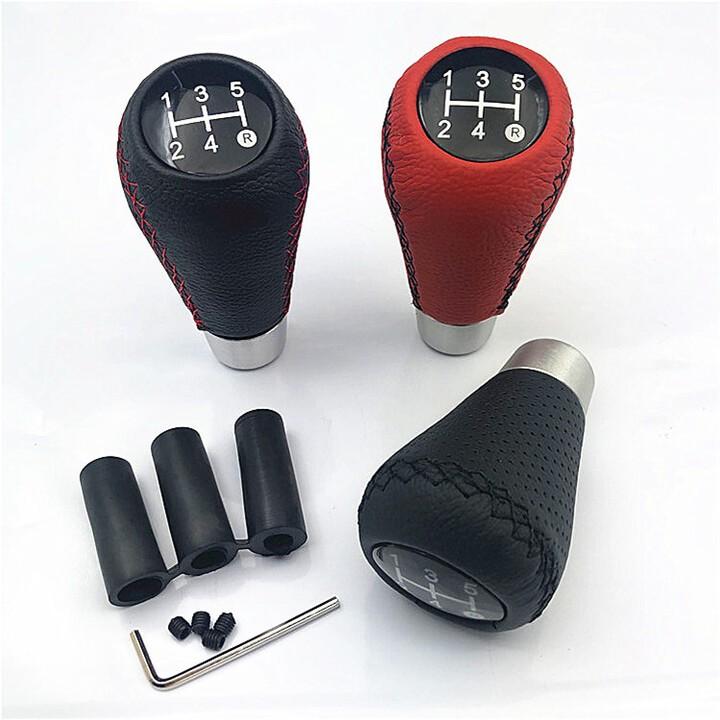 Đầu Tay nắm cần số xe hơi, ô tô bọc da thật 100% cao cấp dùng cho các xe số sàn - Chất liệu: Hợp kim đồng bọc da