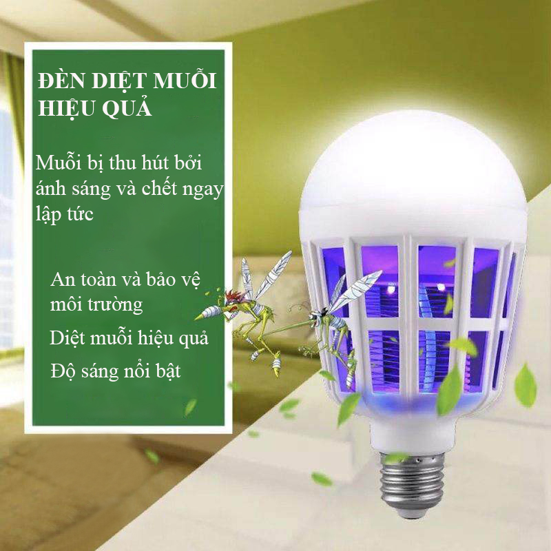 Đèn LED bắt muỗi, bóng đèn gia dụng đuổi muỗi, chống côn trùng, đèn ngủ chiếu sáng tiết kiệm điện, kèm lưới diệt muỗi bảo vệ giấc ngủ trẻ em trong gia đình, công suất 9-15-20W HL144