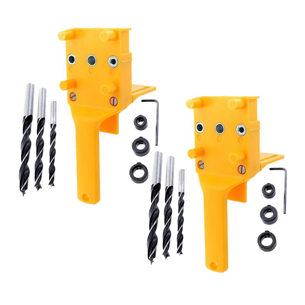 16pcs Handheld Dowel Jig Woodworking DIY with Drill Bits, Wrench, Dowel Pin