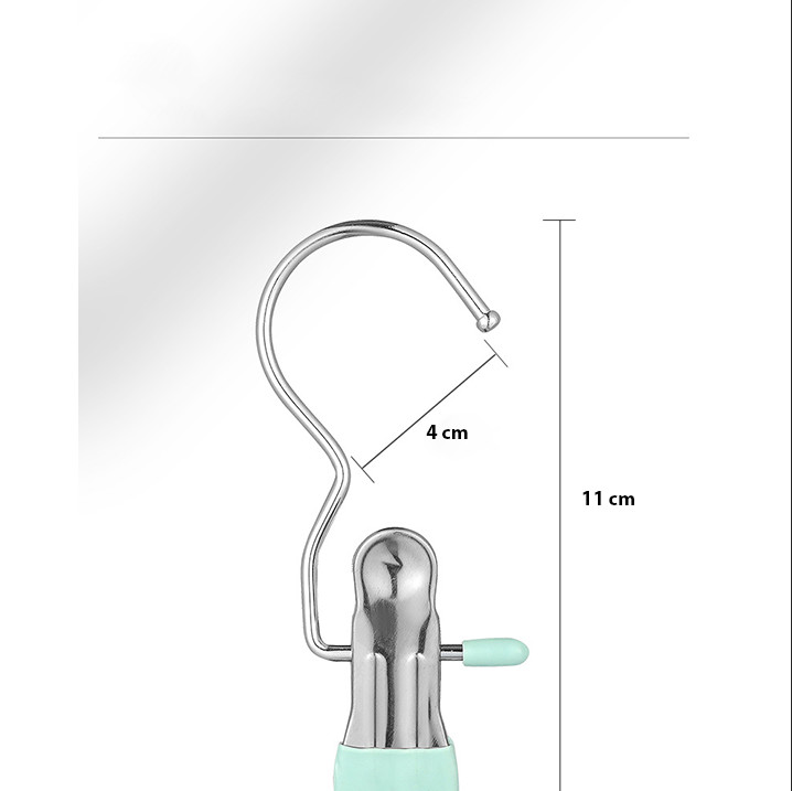 Móc Treo Đồ Có Kẹp Chống Trượt, Kẹp Đơn Phơi Quần Áo Đa Năng Bằng Thép Không Gỉ Bọc Nhựa PVC Chắc Chắn