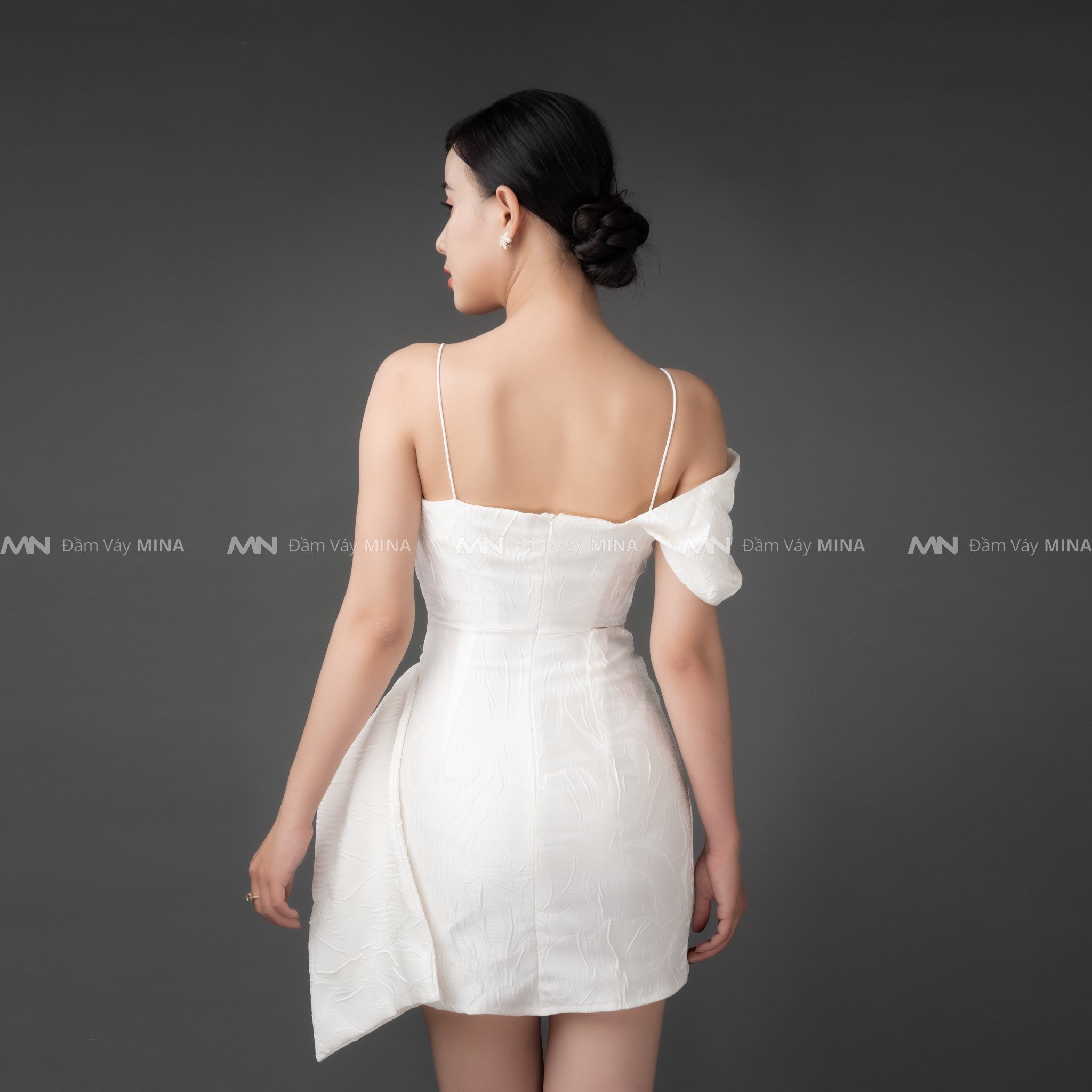 Đầm gấm trắng | Đầm dự tiệc thiết kế | Đầm ôm body sang trọng | Đầm đi chơi đi tiệc - MN154 - Đầm Váy Mina
