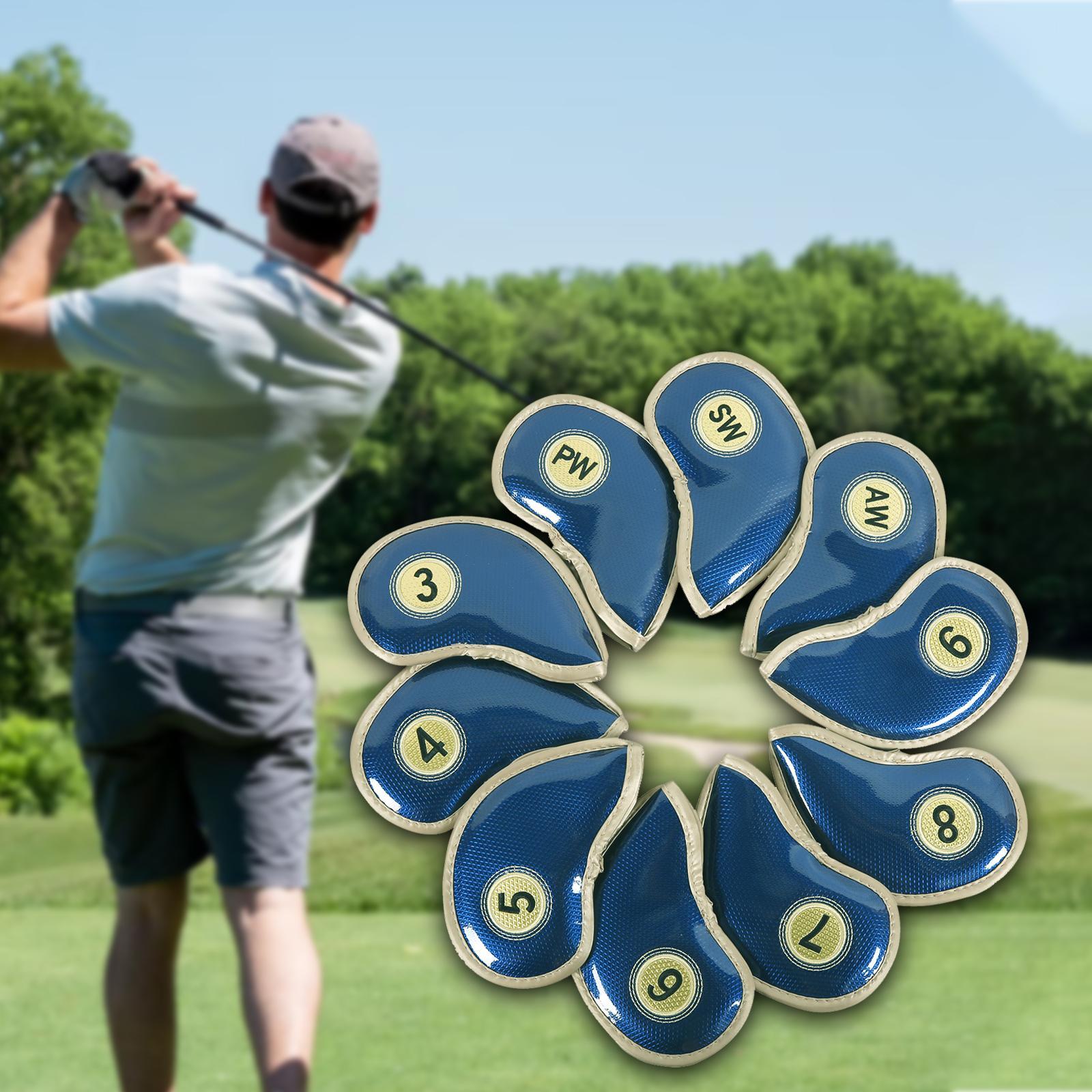 10x Iron Headcovers for Golf Clubs ,Portable Golf Iron Head Protector, Golf Iron Protective Sleeve Golf Iron Head Covers for Golfer Equipment