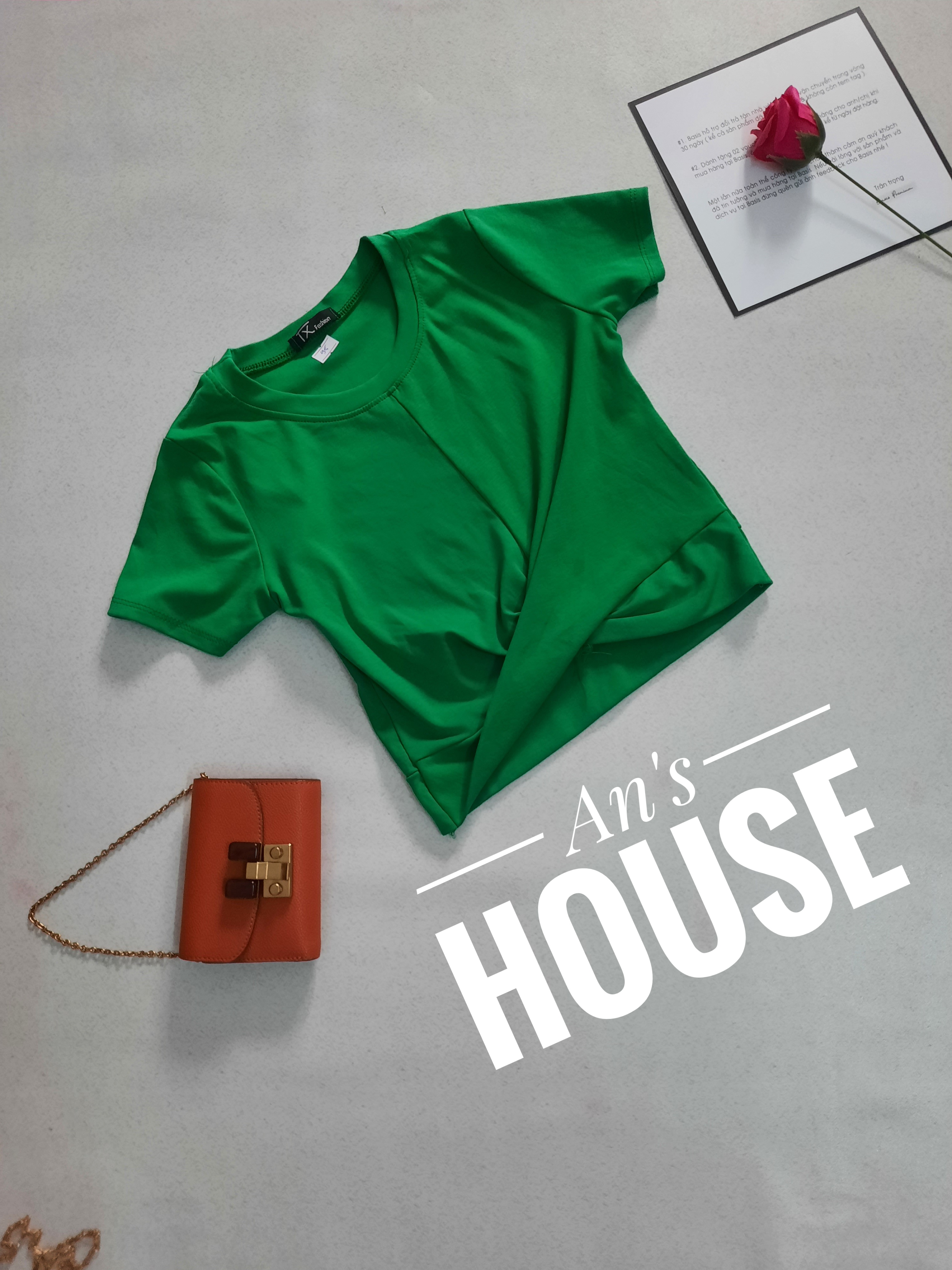 Áo xoắn eo croptop An's