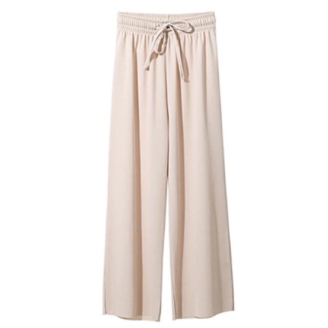 Quần ống suông rộng culottes gân tăm mềm mát