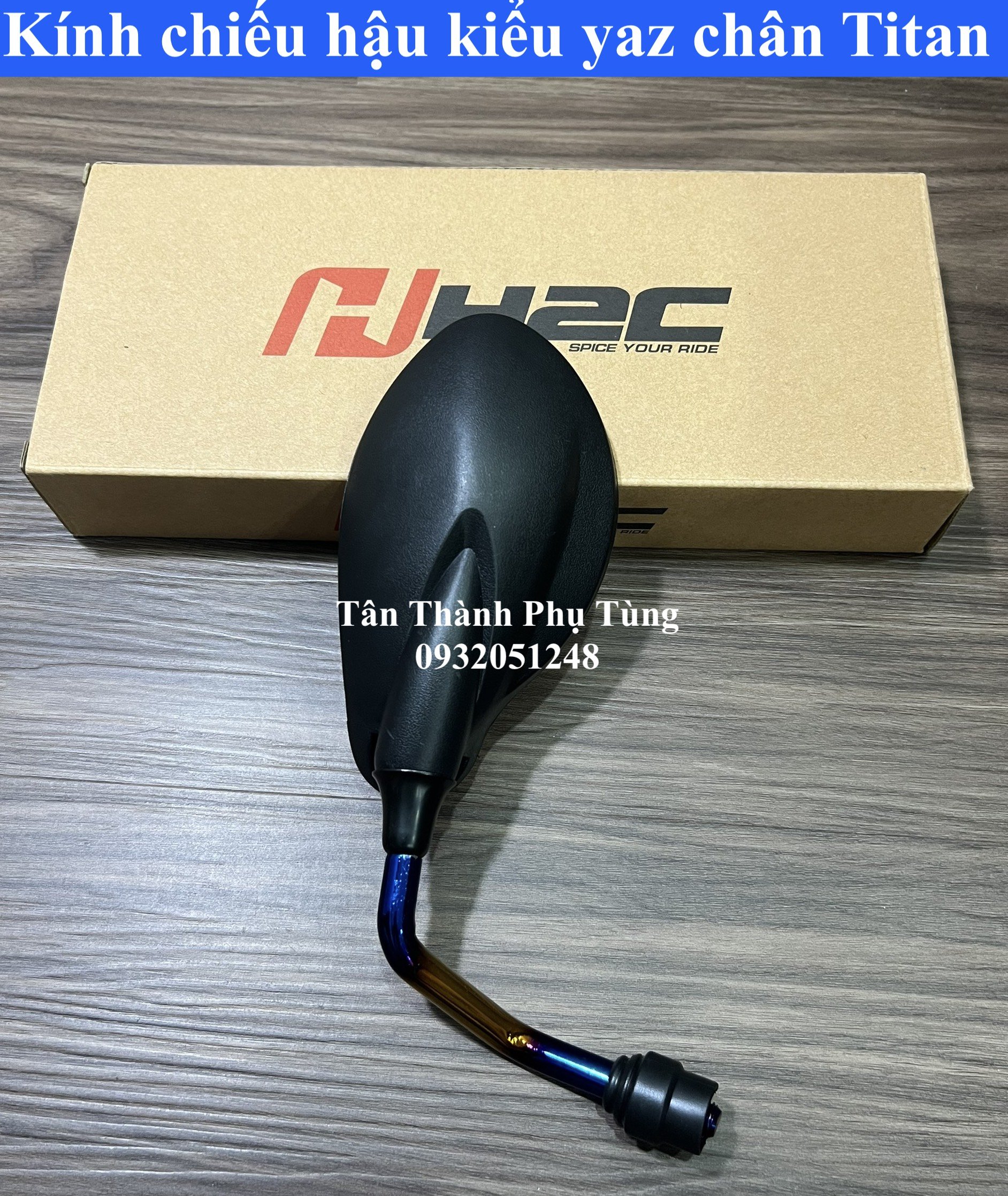 Kính chiếu hậu kiểu Yaz chân Titan - 1 cái bên trái dành cho xe máy