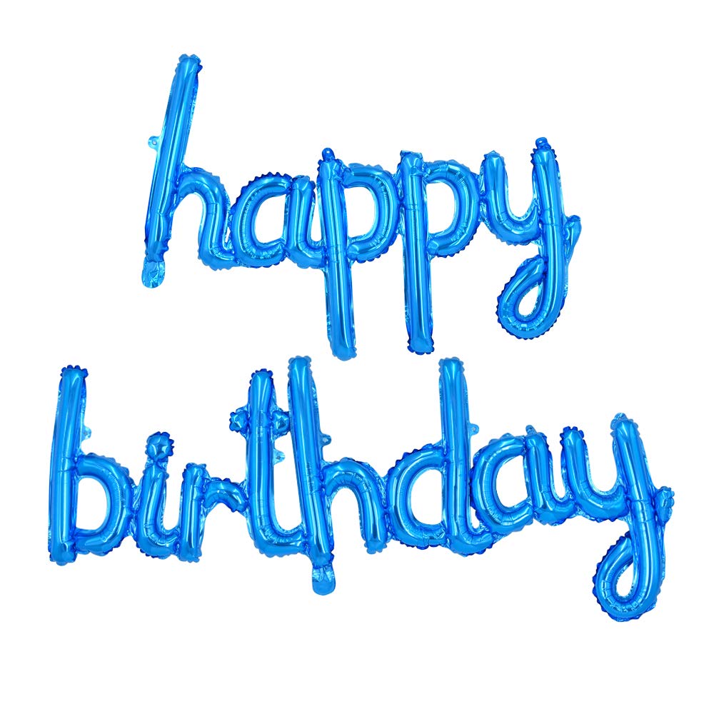 Set Bong Bóng Kiếng Chữ Happy Birthday Viết Thường Dính Liền Size Lớn