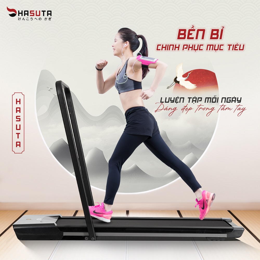 Máy Chạy Bộ Gấp Gọn Nhật Bản Tại Nhà Gấp Gọn HASUTA MINI-I Tăng Cơ Giảm Cân Rèn Sức Khỏe - Hàng Chính Hãng