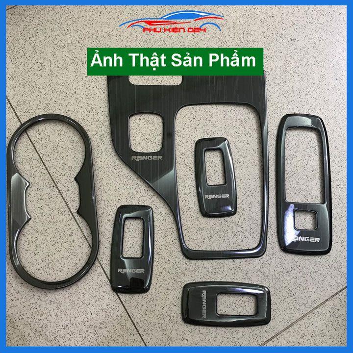 Ốp nội thất Ranger 2013-2014-2015-2016-2017-2018-2019-2020-2021 số tự động vân Titan chống trầy xước làm đẹp xe