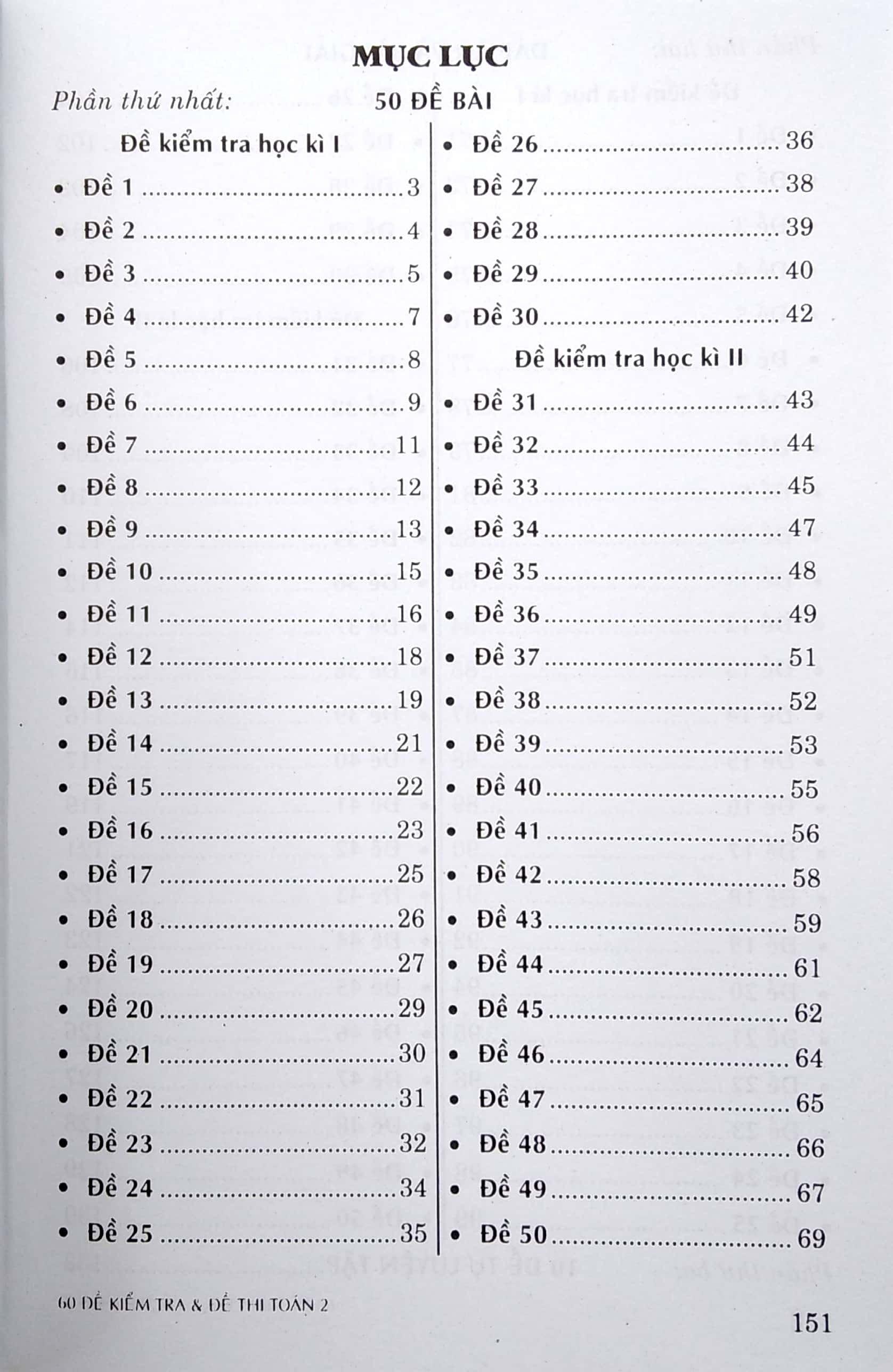 60 Đề Kiểm Tra &amp; Đề Thi Toán 2