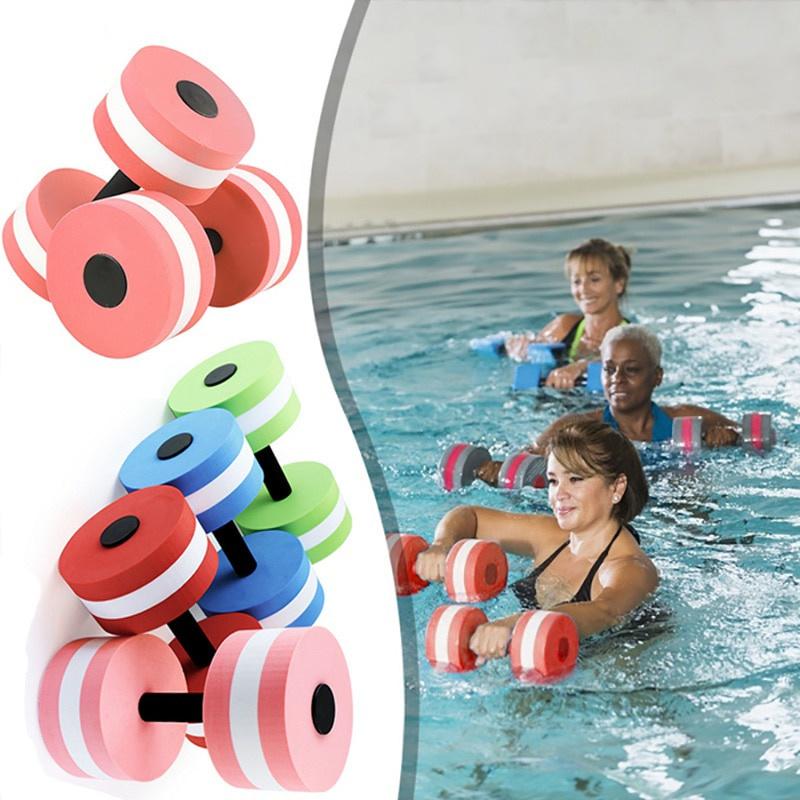 1 Pair Water Floating Sponge Type Dumbbell EVA Foam Fitness Sports Swimming Pool Exercise Adjustable Dumbbell Yoga Sports Goods