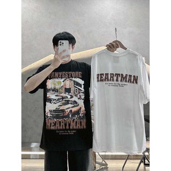 Áo thun tay lõ áo thun nam in hình 2 mặt HEART