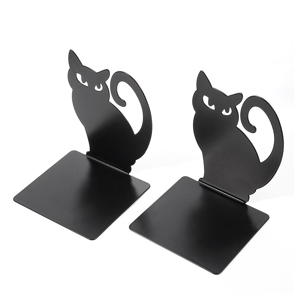 2PCS trang trí rỗng ra ngoài sắt bookends Thiết kế rỗng mèo con