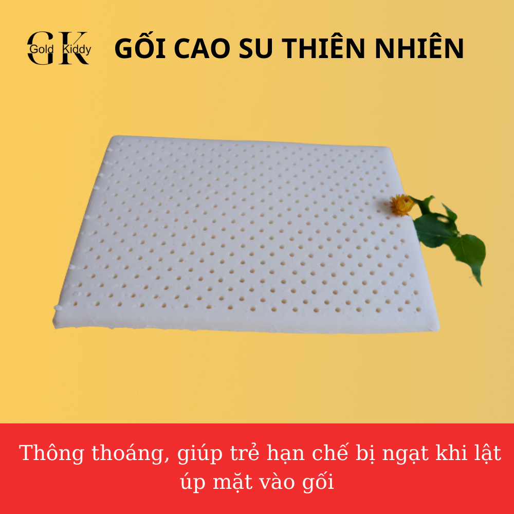 Gối cao su thiên nhiên Gold Kiddy cho trẻ sơ sinh 28x40x3cm