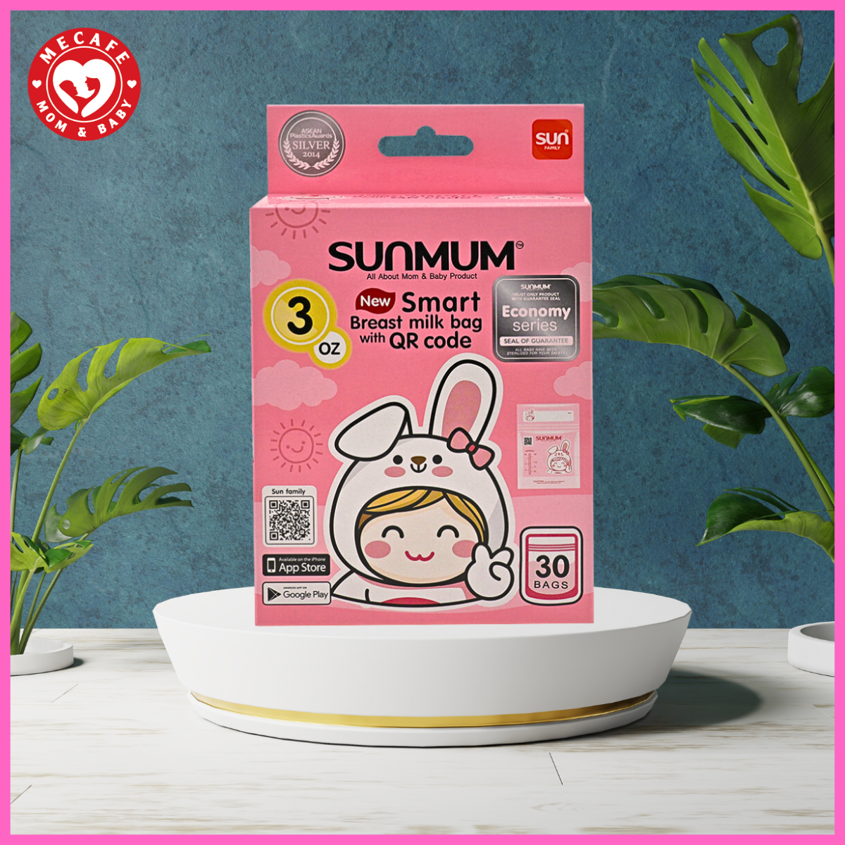 Hộp 30 túi trữ sữa sunmum mini 100ml Thái Lan (có tem niêm phong) tặng 2 zipper 15x20cm