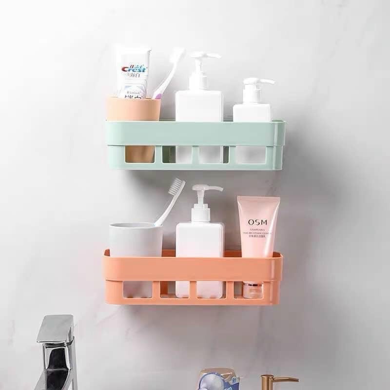 Kệ dán tường đa năng tiện lợi, kệ để đồ nhà tắm, kệ đựng đồ nhà bếp, kệ nhựa treo tường nhà vệ sinh