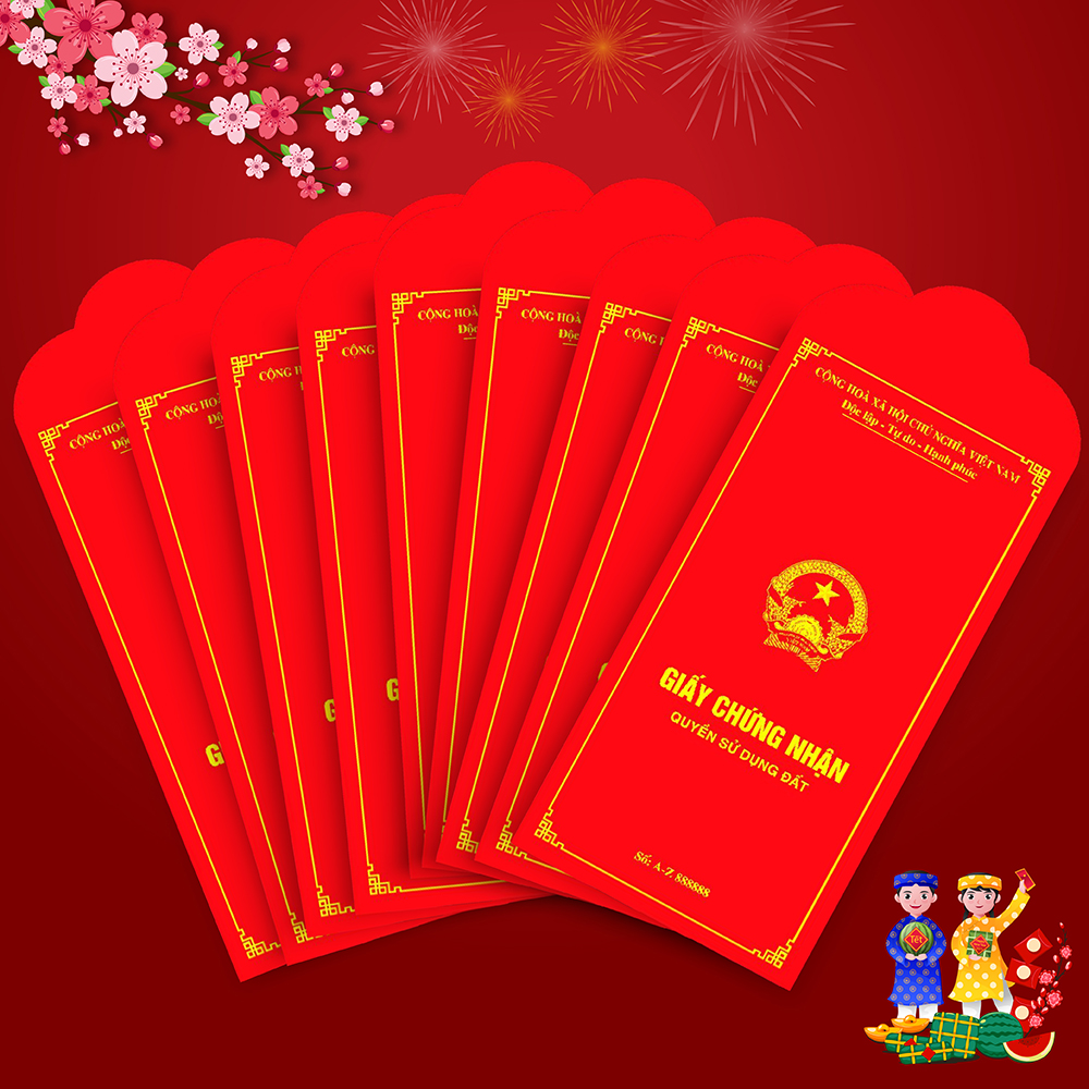 Combo 10 Bao Lì Xì Tết Quý Mão 2023 Cao Cấp - Chúc Năm Mới Trọn Vẹn Yêu Thương, Phát Tài Phát Lộc / Combo Đoàn Viên Lgn