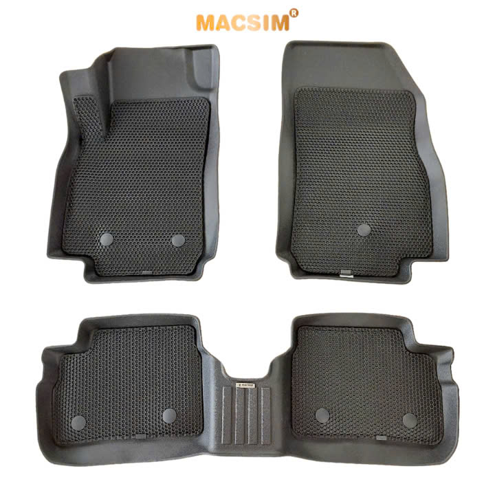 Thảm ô tô sd1 2 lớp dạng lưới lục giác Vinfast Fadil  màu đen - bề mặt cao su siêu sạch - Macsim