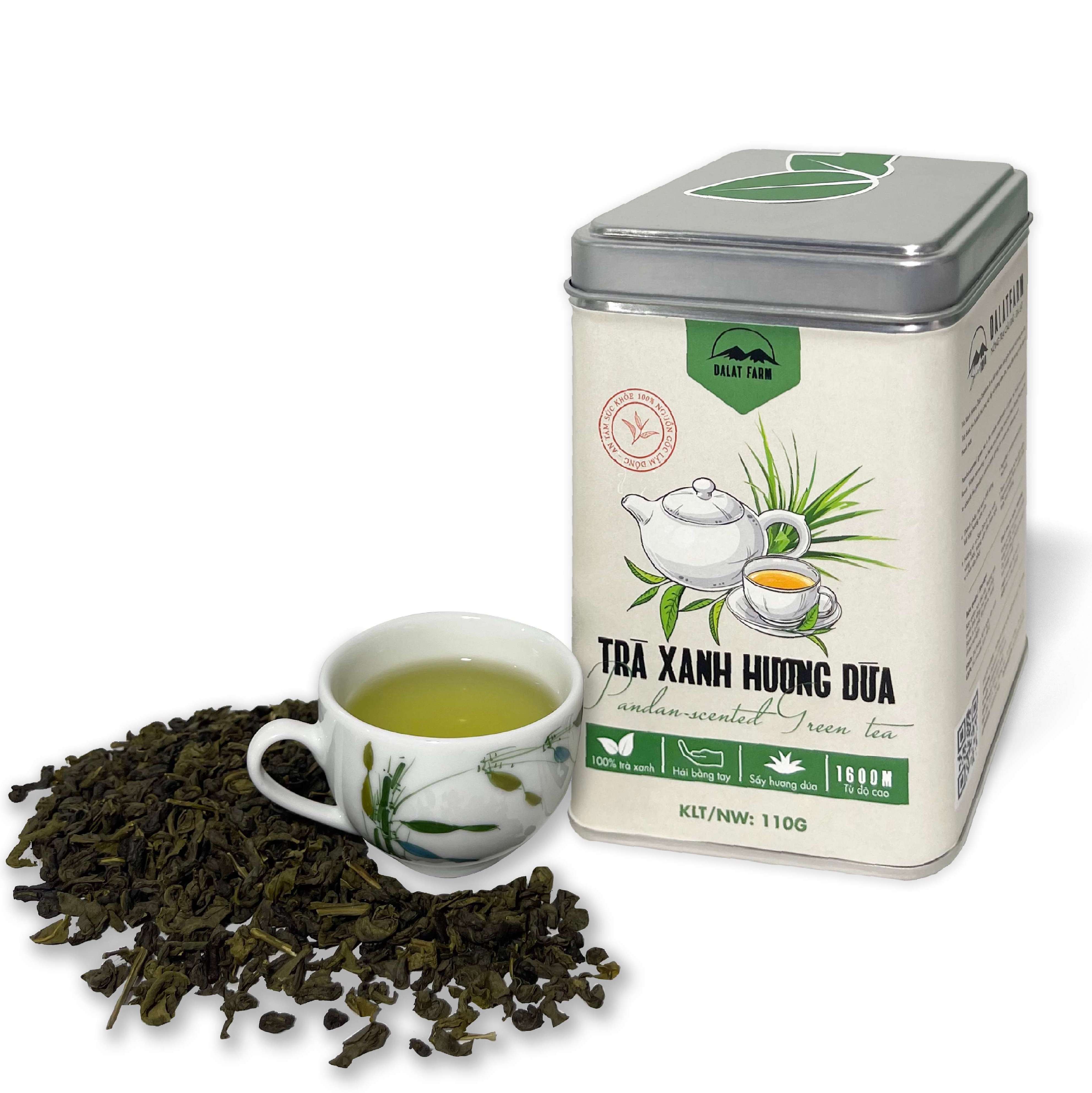 Trà Xanh Hương Dứa Dalatfarm - Hộp 110Gr