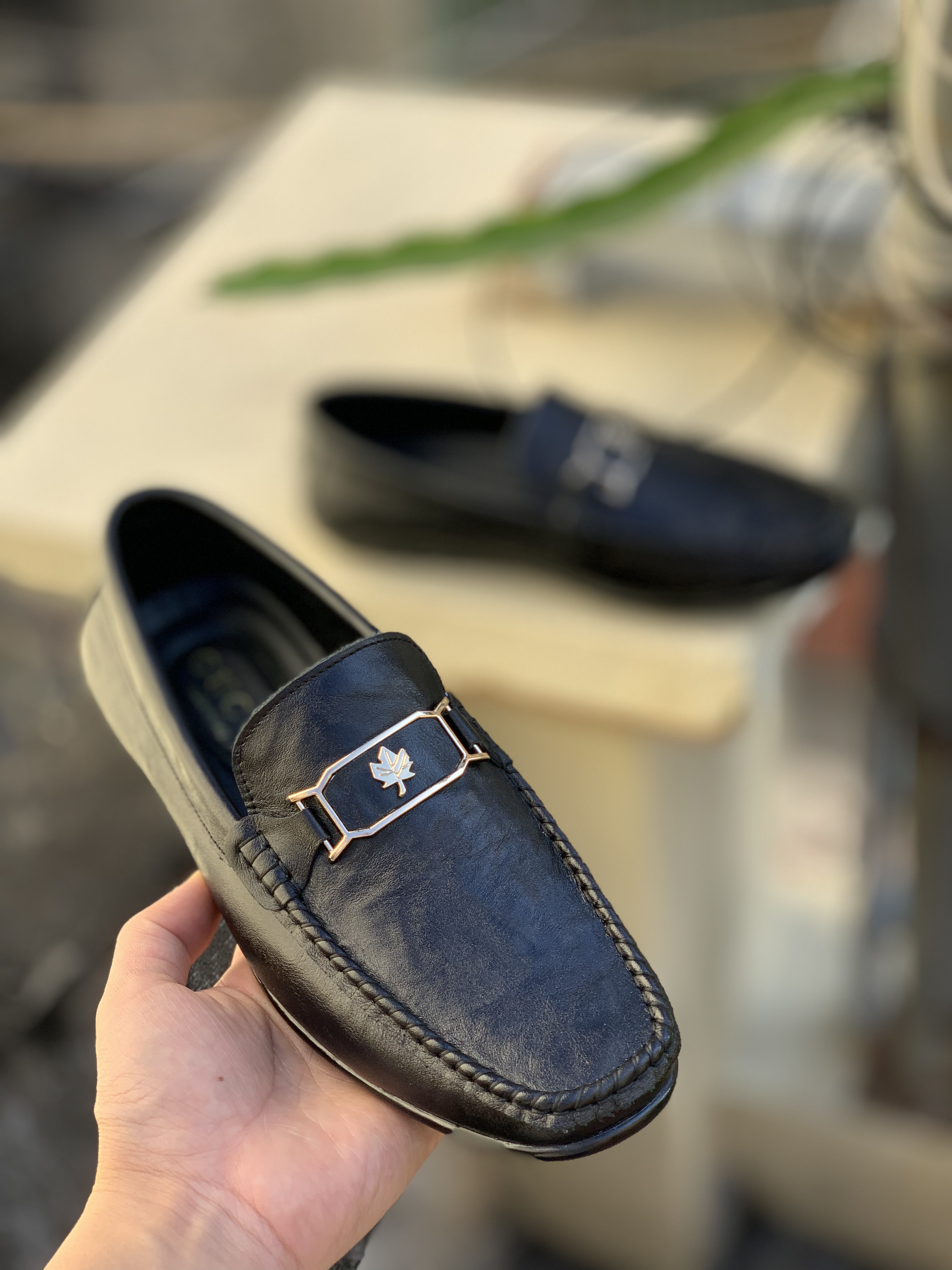 Giầy mọi lười nam da bò Tomshoes, cam kết da thật 100%