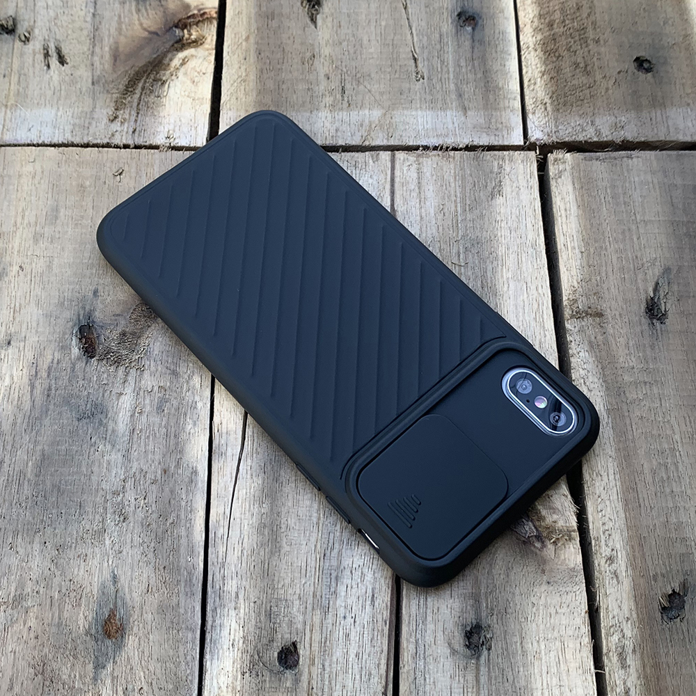 Ốp lưng kéo nắp camera cao cấp dành cho iPhone XS Max - Màu Đen