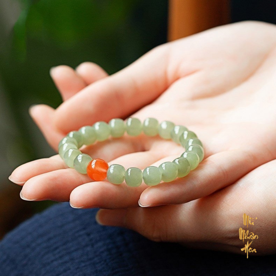 Vòng Tay Ngọc Bích Mix Mã Não Đỏ tự nhiên VT0140