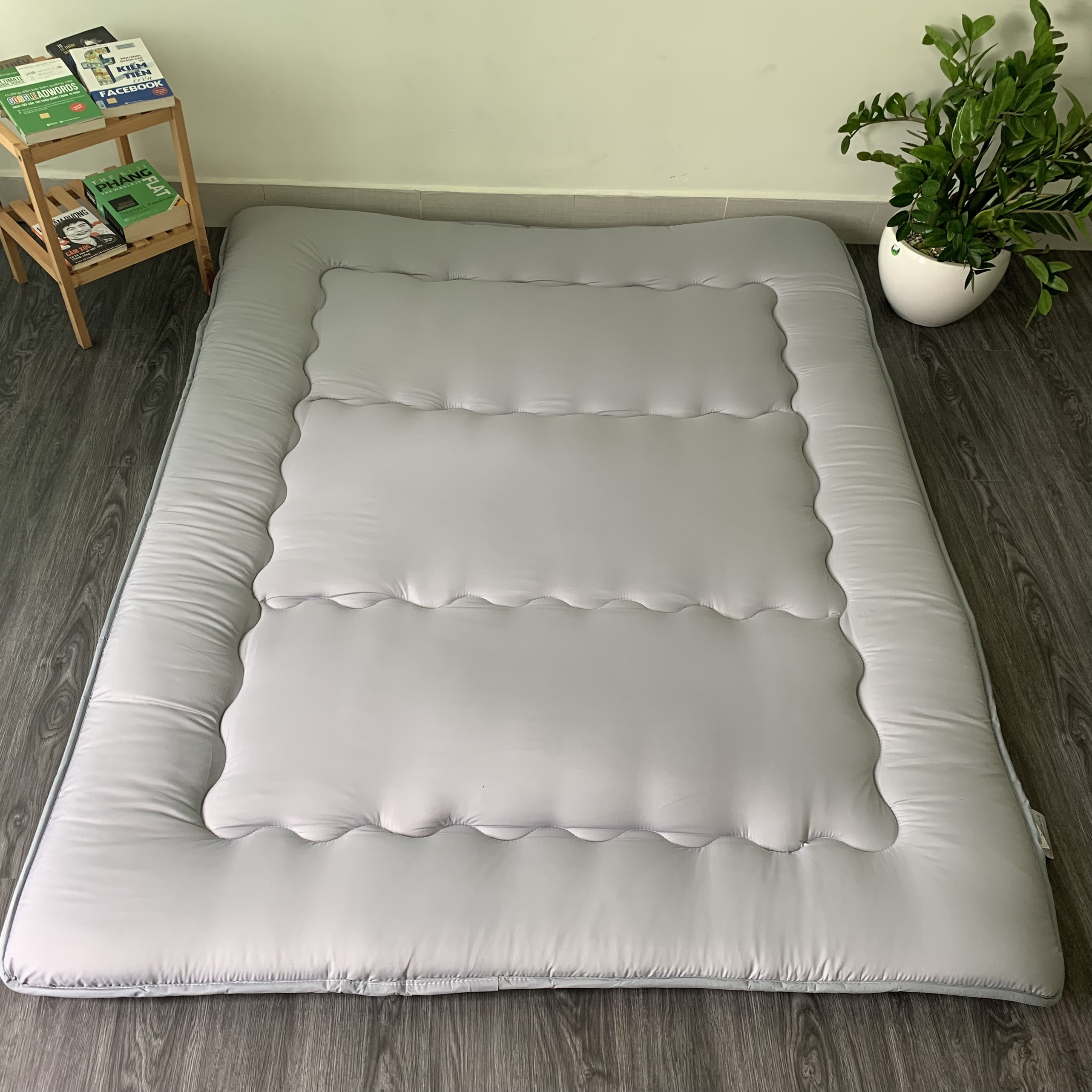 Topper Nệm Ngủ Trải Sàn, Đệm Bông Gòn Xuất Nhật Size 1m x 2m, 1m4 x 2m, 1m6 x 2m