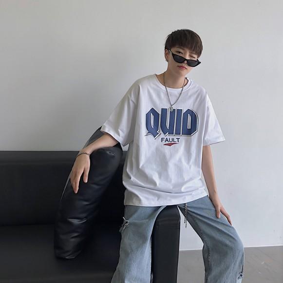 Áo phông tay lỡ form rộng mùa hè chữ QUID