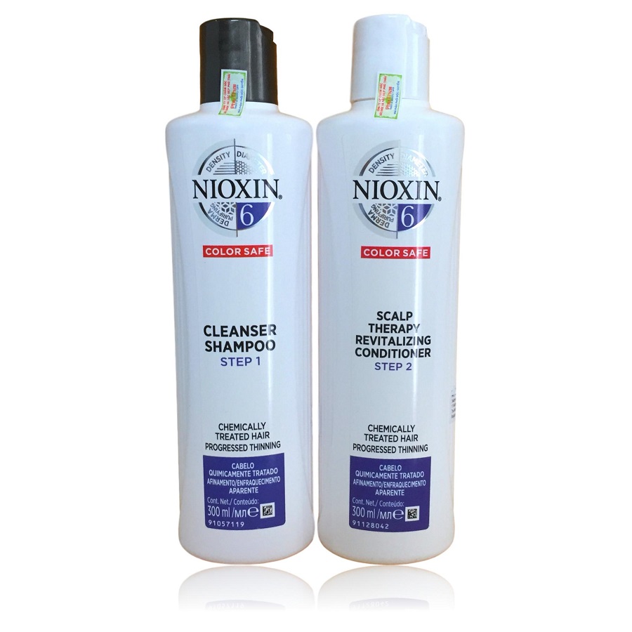 Dầu gội xả Nioxin 6 Chemically Treated Hair Progressed Thinning Cho tóc uốn duỗi tẩy có dấu hiệu thưa rụng Mỹ 300ml