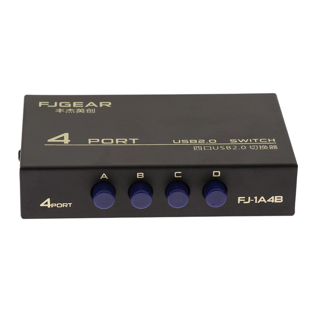 4Ports USB Manual Sharing Switch HUB Selector for Printer/HDD Drive