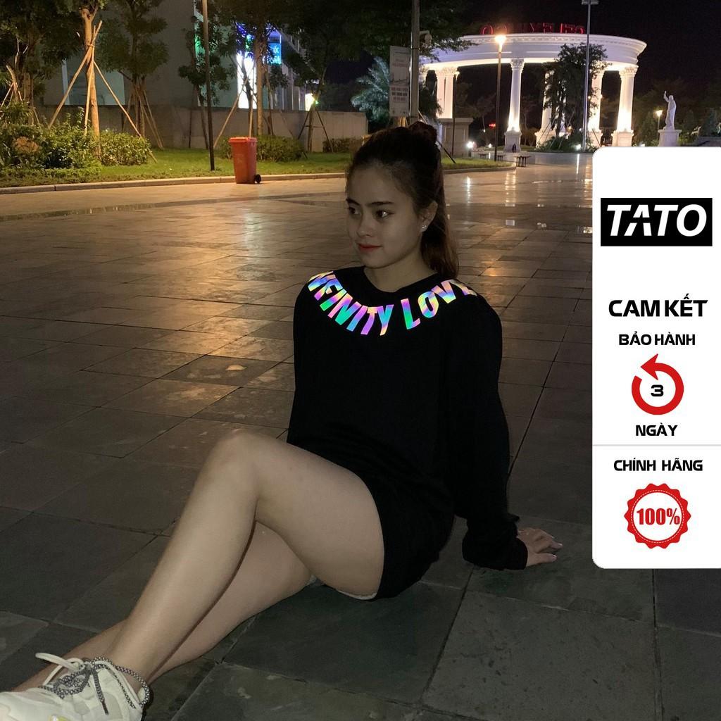Áo Sweatrer IF.T in chữ Infinity Love Phản Quang 7 màu Áo nỉ Dài tay Unisex in hiệu ứng Hologram TATO_OFFICIAL