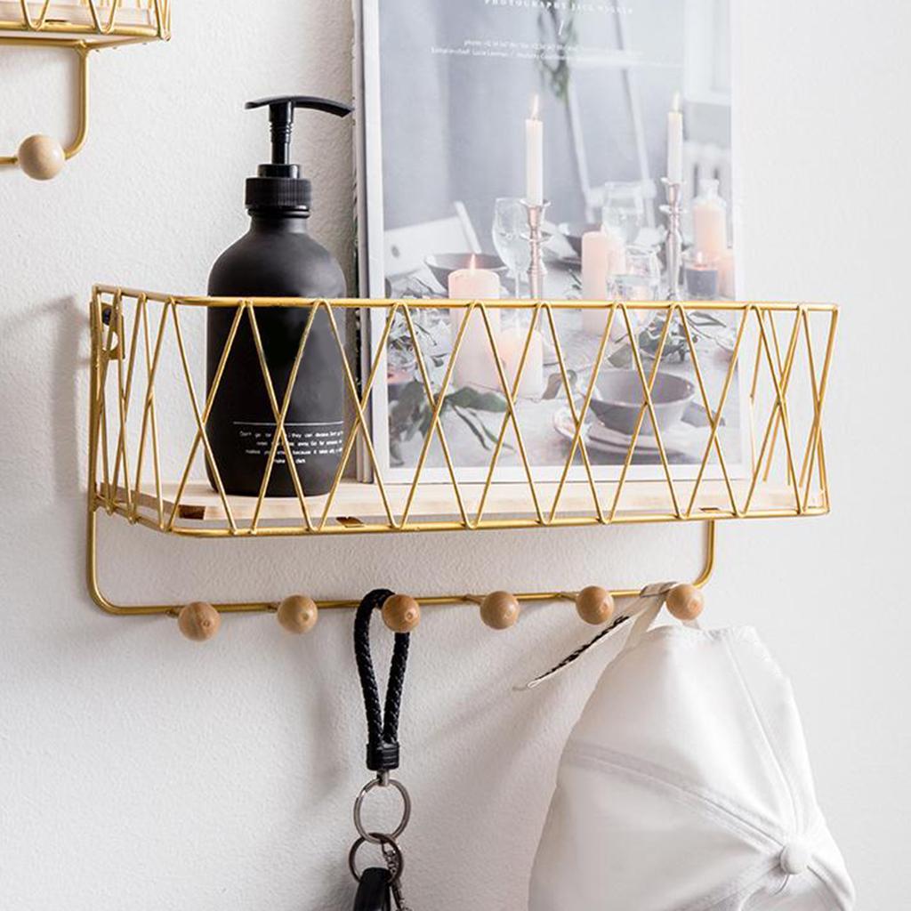 2x Iron Key Holder Mail Rack Entryway Hooks Coat Mail Organizer for Hallway