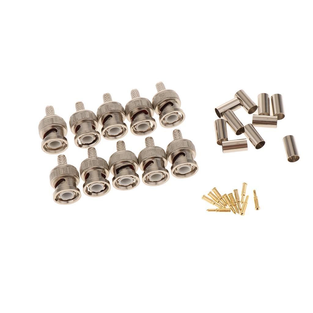 BNC Crimp Tools for RG58 10pcs BNC Plug Crimp Connector Set