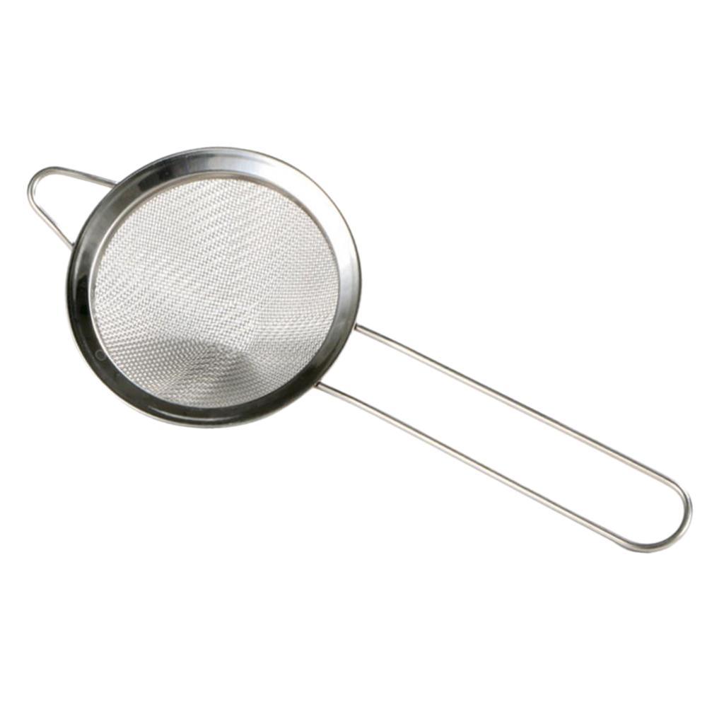 2 Pcs Stainless Steel Cone Fine Mesh Wine Cocktail Strainers w/ Long Handle