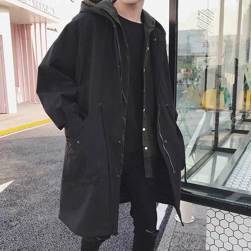 Áo khoác kaki mantle dáng dài hàn quốc unisex