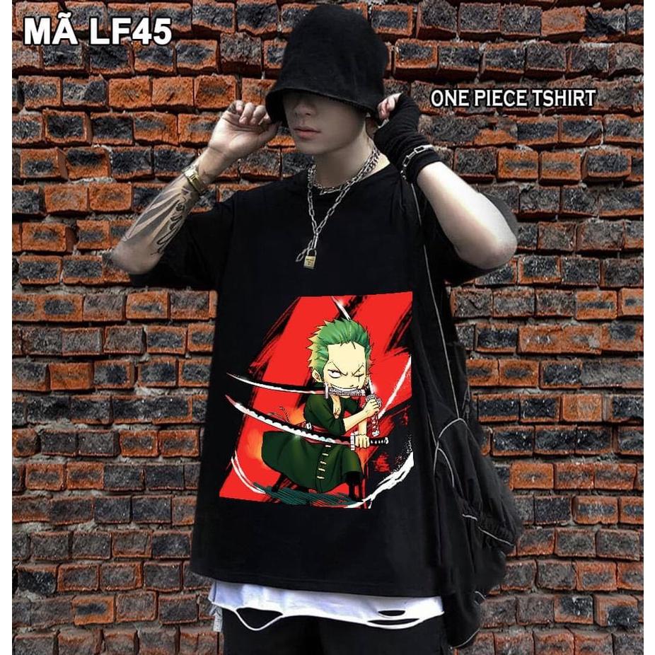 ÁO THUN COTTON UNISEX ZORO CẦM KIẾM CHEM ĐỎ