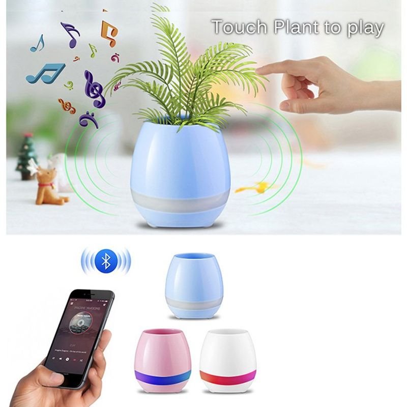 Loa Bluetooth Có Đèn Kiêm Chậu Trồng Cây Cảm Ứng Thông Minh AMITECH K3 (Giao Màu Ngẫu Nhiên) - Hàng Chính Hãng